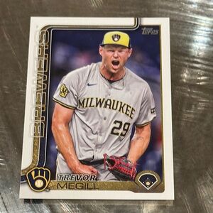 Topps Brewers Card with Gray and Gold Accents